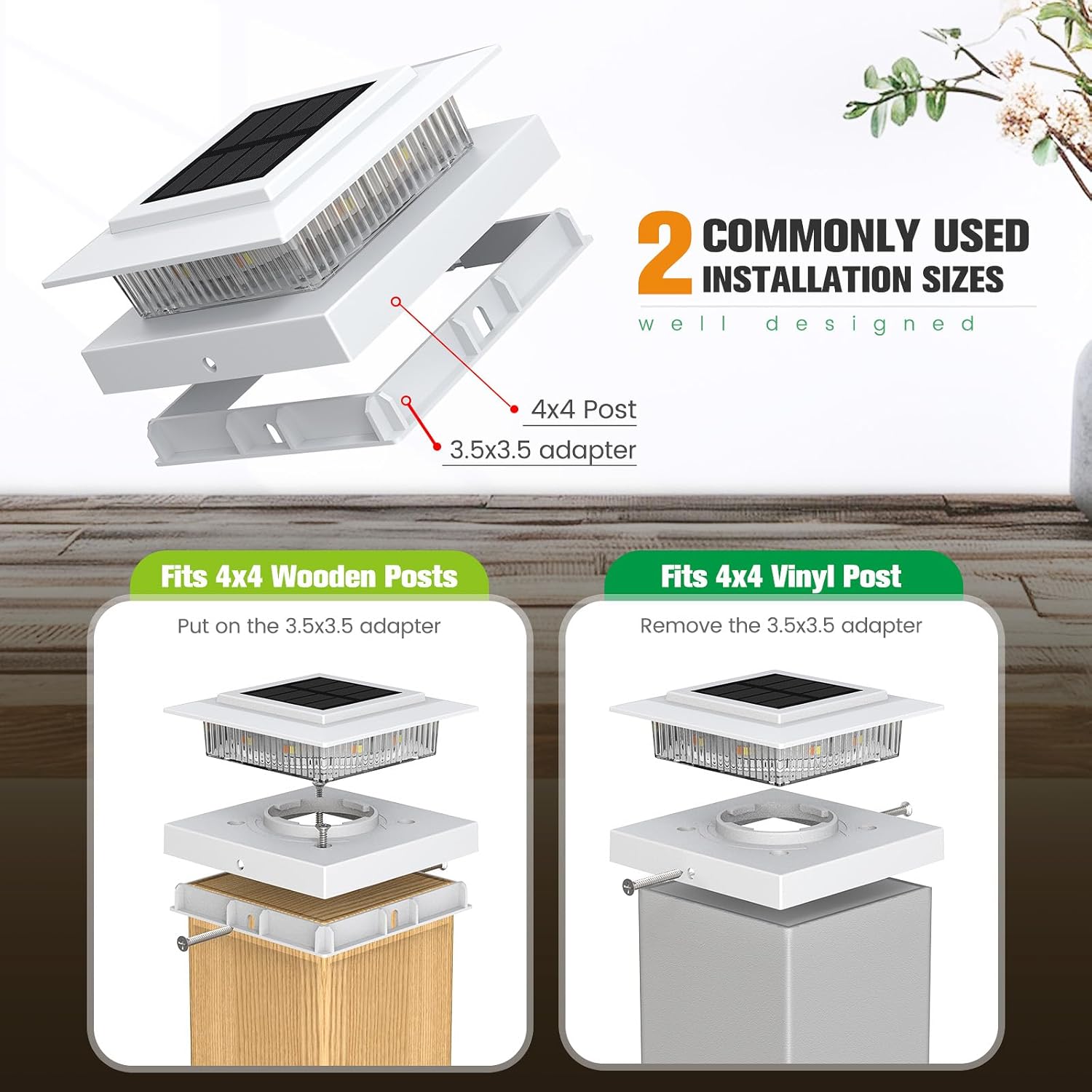 Post Cap Lights 12pack, 4x4 Deck Fence Post Solar Lights Outdoor with Warm White Lighting,White Waterproof Solar Post Lights for Vinyl/Wood Posts to Decorate Fence, Deck,Garden, Patio